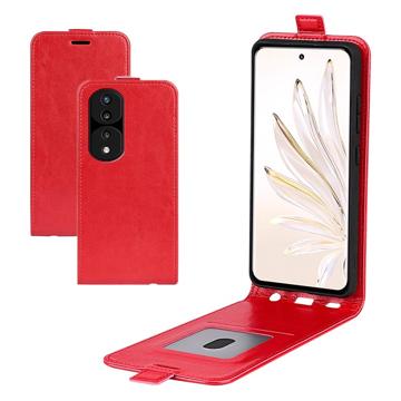 Honor 70 Pro Vertikalt Flip-Deksel med Kortlomme Rød