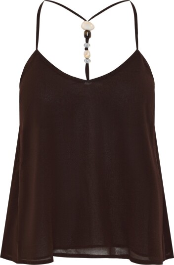Gina Tricot Beaded Singlet Brown XS