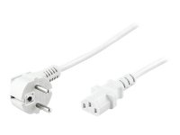 MicroConnect - Strømkabel - CEE 7/7 (hann) vinklet til IEC 60320 C13 - 5 m - hvit