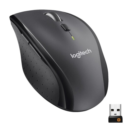 Logitech M705 Trådløs Laser Mus med 6 Knapper - Ergonomisk Svart