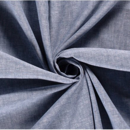 Balsløw Lin/Bomull Melange Stoff 145cm 006 Blågrå 50cm