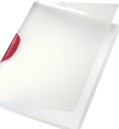 Leitz Colorclip Klipsfil For A4 210 X 297 Mm Kapasitet: 30 Ark Translucent Med Rød Klips Leitz Colorclip Klipsfil For A4 210 X 297 Mm Kapasitet: 30 Ark Translucent Med Rød Klips