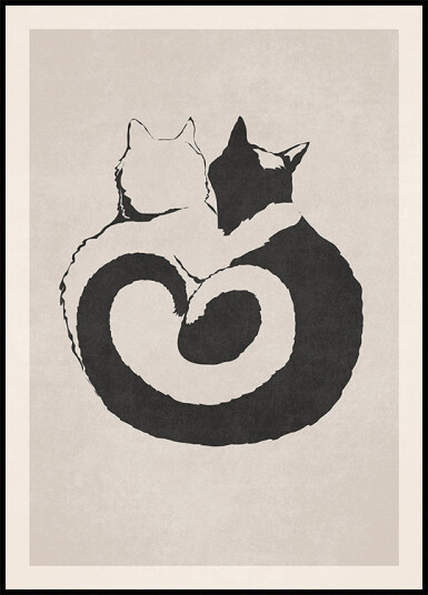 Feline Yin Yang Plakat Plakat / 30x40cm
