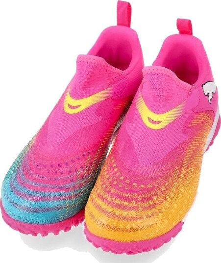 PUMA Future 9 Match Laceless Mid + TT Showtime Poison Pink/Solstrøm/Bright Aqua/PUMA White Barn Turf (TF) størrelse 37½