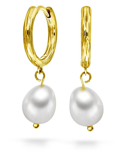 Pan Jewelry, Øreringer i 925 forgylt sølv med ferskvannsperle Pan Jewelry, Øreringer i 925 forgylt sølv med ferskvannsperle