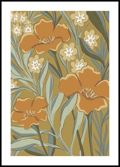 Golden blossom Poster Plakat / 70x100cm