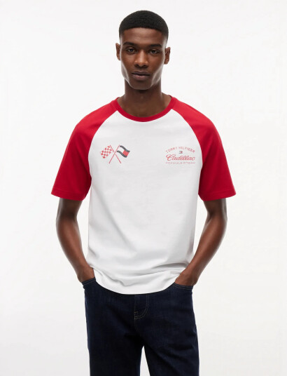 Tommy Hilfiger Th X Cf1 Varsity Raglan Tee - White - L