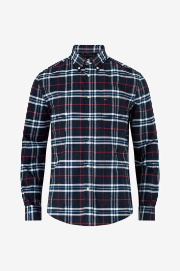 Tommy Hilfiger Skjorte Brushed Oxford Check RF Shirt Blå