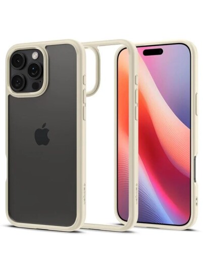 Spigen Crystal Hybrid   Mute Beige   iPhone 16 Pro Max