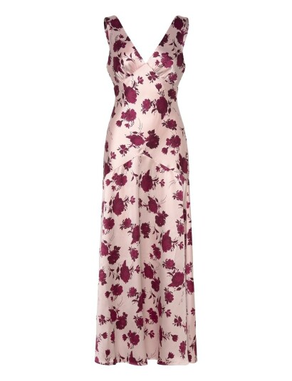 Gina Tricot Sleeveless Satin Maxi Dress   Pink   36