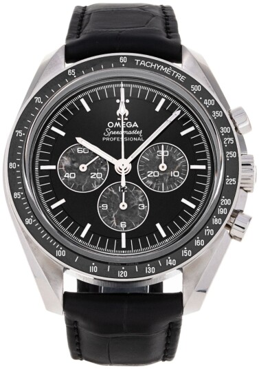 Omega Herreklokke 311.93.42.30.99.001 Speedmaster Moonwatch Sort/Lær