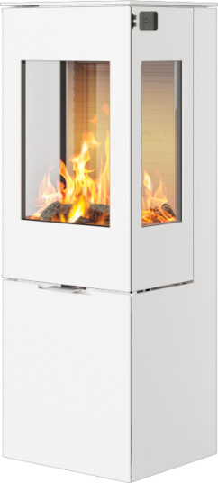 Rais Nexo 120 hvit vedovn med sideglass og ståldør Rais Nexo 120 hvit vedovn med sideglass og ståldør