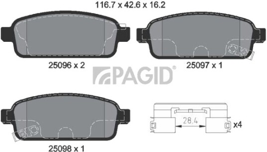 PAGID T2298N Bremseklosser PAGID T2298N Bremseklosser