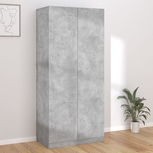 vidaXL Garderobe betonggrå 90x52x200 cm sponplate