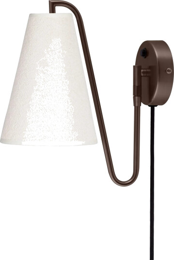 Globen Lighting Lou vegglampe Bouclé hvit bronse