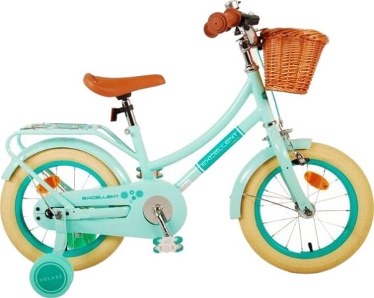 Volare Excellent 14'' Barnesykkel med Sykkelkurv, Grønn Volare Excellent 14'' Barnesykkel med Sykkelkurv, Grønn