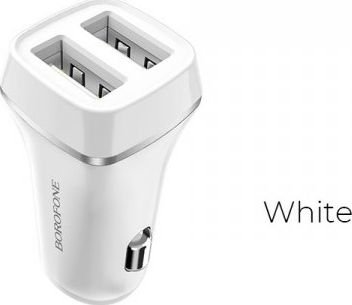 Borofone Borofone Charger - 2X Usb Car Charger, White Borofone Borofone Charger - 2X Usb Car Charger, White