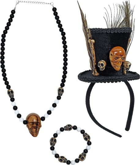 Voodoo Kostymesett med Mini Hatt og Smykker Voodoo Kostymesett med Mini Hatt og Smykker