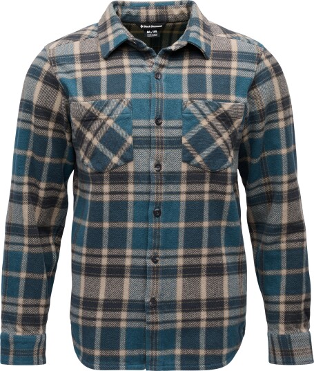 Black Diamond Men"s Project Heavy Flannel Midnight Blue charcoal Plaid M