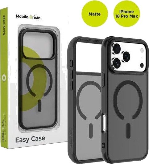 Mobile Origin Easy Case Compatible with MagSafe Matte Black iPhone 18 Pro Max
