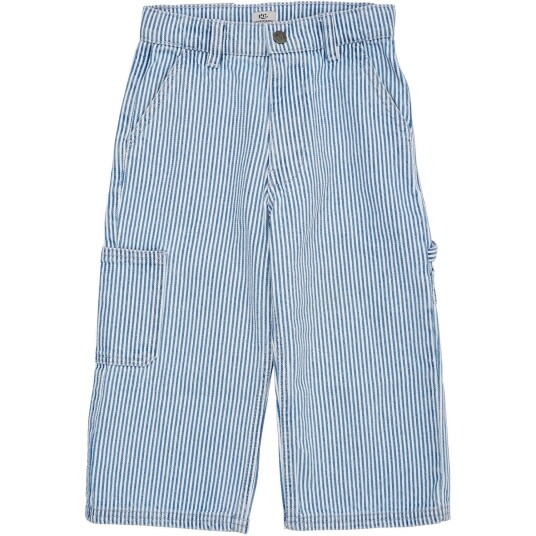 COPENHAGEN COLORS Denim Blue Stripe Y/D Stripe Twill Cargo Bukser W. Adj. Waist 140