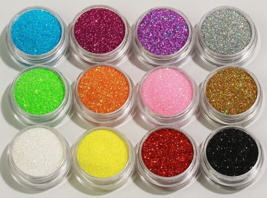 12 bokser med fint glitter 12 bokser med fint glitter