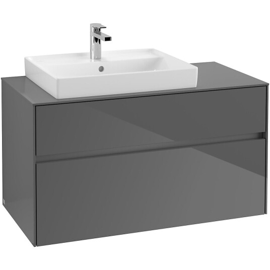 Villeroy & Boch  Collaro Servantskap med 2 skuffer 100x50x54,8 cm u/lys Grå Høyglans