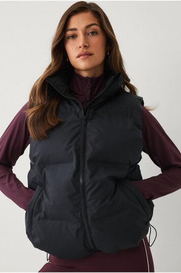 Ellos STUDIO   Vest Rubber Coated Puffer Vest   Svart