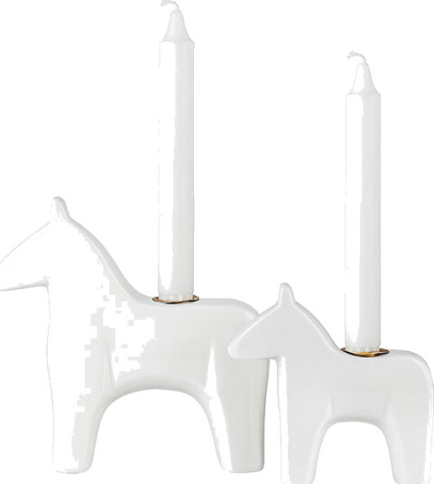 Porsgrunds Porselænsfabrik Dølahest Lysestaker 2pk 13 +17,5cm