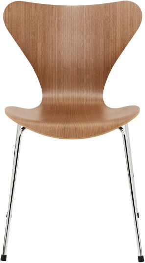 Fritz Hansen - 3107 Sjuan Valnötsfanér Spisestoler Arne Jacobsen Tre Farget Metall/tre