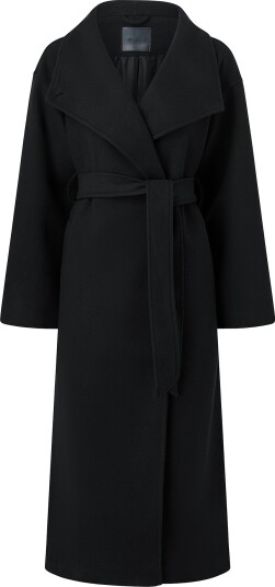 Gina Tricot - Kåpe High Neck Wool Blend Coat - Svart