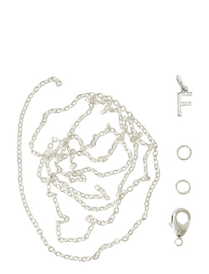 Me & My Box Letter F Sp With O-Ring, Chain And Clasp - Silver - ONE SIZE Me & My Box Letter F Sp With O-Ring, Chain And Clasp - Silver - ONE SIZE