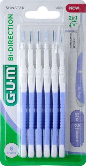 GUM Bi-Direction Gap børster 0,60 mm ISO 0 LILLA