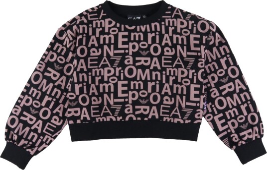 EA7 Collegegenser Beskåret Fancy Black/Gammelrosa EA7 8 år 128 Collegegenser Svart