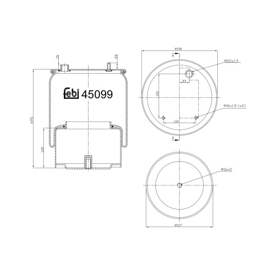 Luftbelg, fjæring FEBI BILSTEIN 45099 Luftbelg, fjæring FEBI BILSTEIN 45099