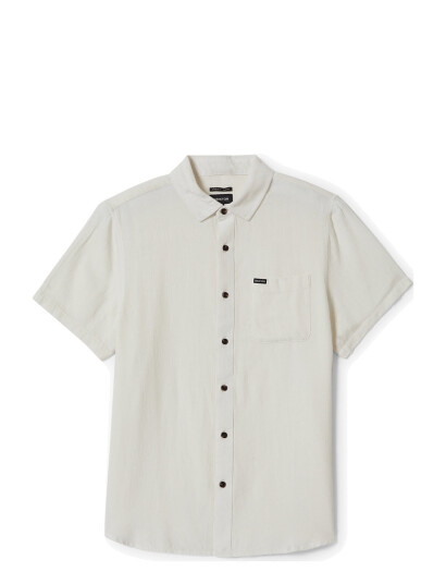 Brixton Charter Org Cttn S/S Wvn - Cream - XL