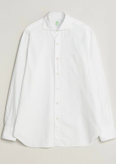 Finamore Napoli Gaeta Flannel Sport Shirt White