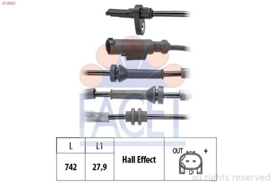 ABS sensor FACET 21.0253 ABS sensor FACET 21.0253