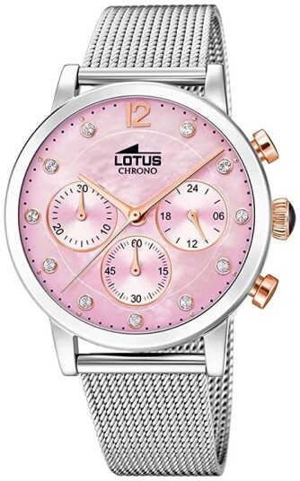 Lotus Dameklokke 18676/2 Trendy Rosa/Stål Ø37 mm