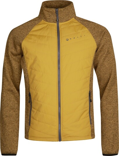 Halti Men's Streams Hybrid Knit Layer Jacket Dried Tobacco Yellow Melange XL, Dried Tobacco Yellow Melange