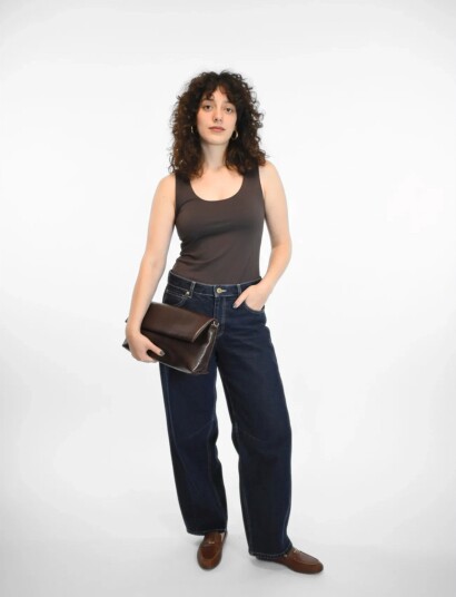 HVISK Arlene Glossy Structure   Brown   ONE SIZE
