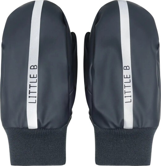 Little B Pu Padded Mittens W. Fleece   Navy   8 10Y