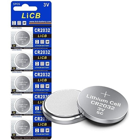 CR2032/3V knappcellebatteri litium 5-pakning