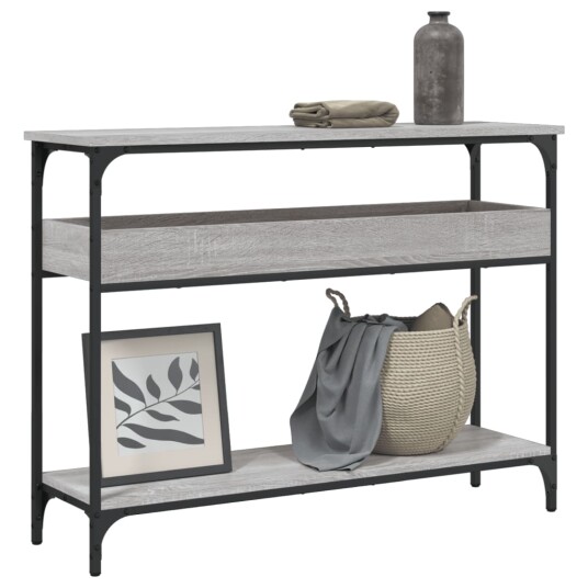 Konsollbord med hylle grå sonoma 100x29x75 cm konstruert tre 8721012195028