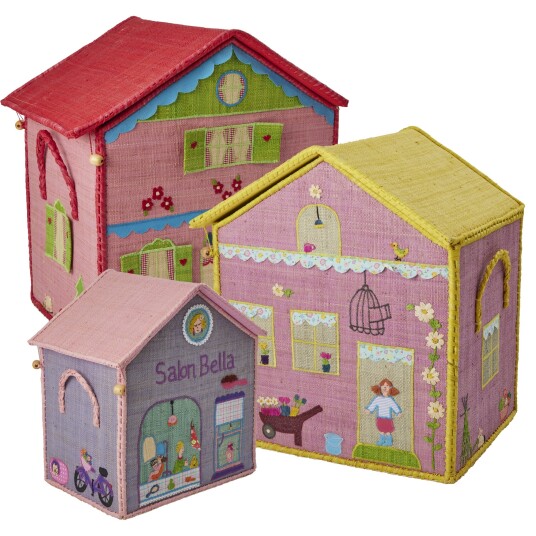 Rice Large Set of 3 Toy Baskets House Theme Rice Large Set of 3 Toy Baskets House Theme