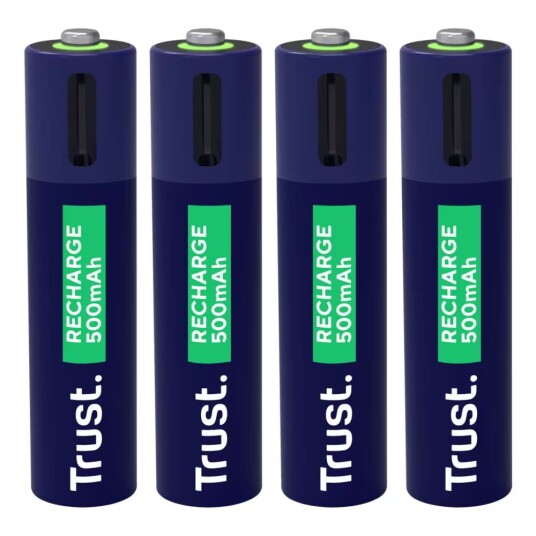 Trust 25671 Oppladbare AAA Batterier med USB-C 4-Pakk