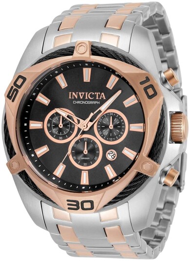 Invicta Herreklokke 34129 Bolt Sort/Rose gulltonet stål Ø50 mm Invicta Herreklokke 34129 Bolt Sort/Rose gulltonet stål Ø50 mm