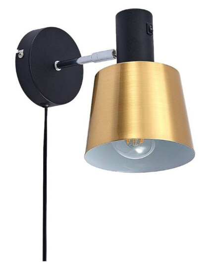 Lindby Vlada vegglampe for lesing, messing, svart