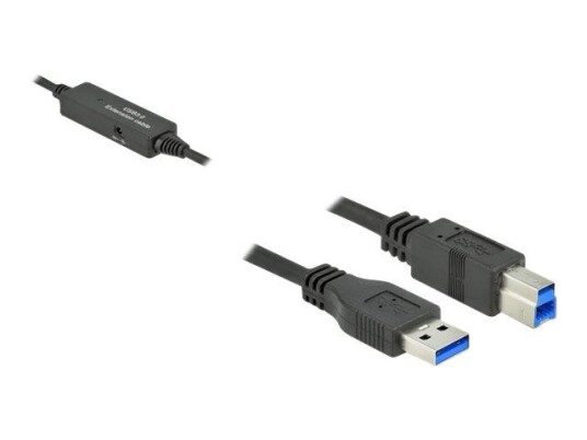 Delock USB 3.2 Gen 1 A til B Kabel 5 m med Gullbelagte Kontakter