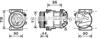AC-kompressor PRASCO ALAK125 AC-kompressor PRASCO ALAK125